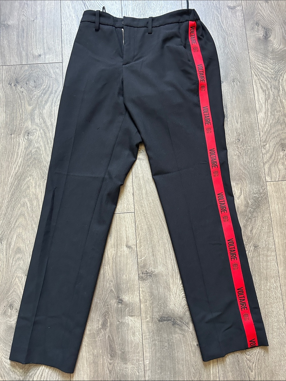 Zadig & Voltaire Black Trousers with Red Tape on both sides